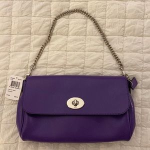 New crossbody purple coach purse
